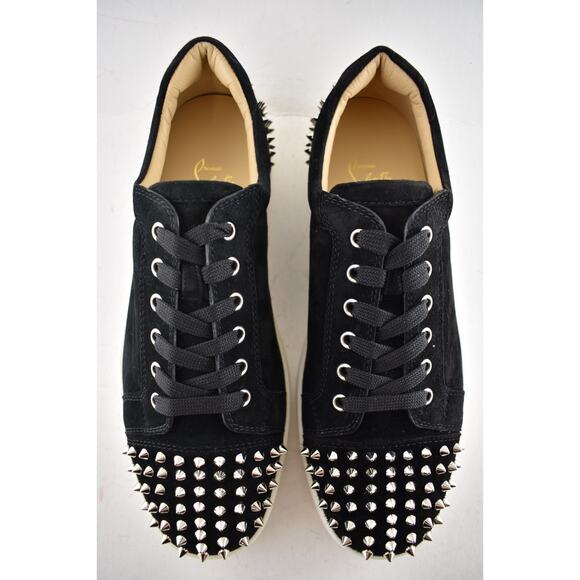 Christian Louboutin Men Seavaste 2 Flat Black Silver Spike Low Top Sneaker 44 11 - Picture 8 of 12